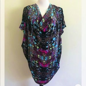 Mara Hoffman Draped Silk Tunic / Mini Dress - Abstract Print - Size 8 (S/M)